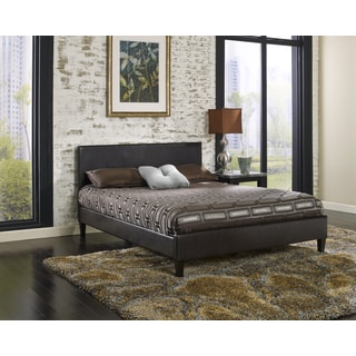 For sale Sleep Sync Beaumont Upholstered Brown Leather Complete Platform Bed
