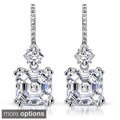 Collette Z Sterling Silver Cubic Zirconia Asscher Dangle Earrings