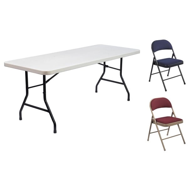 2014 Lightweight Plastic Folding Table Fabric Chair Set (5piece set)