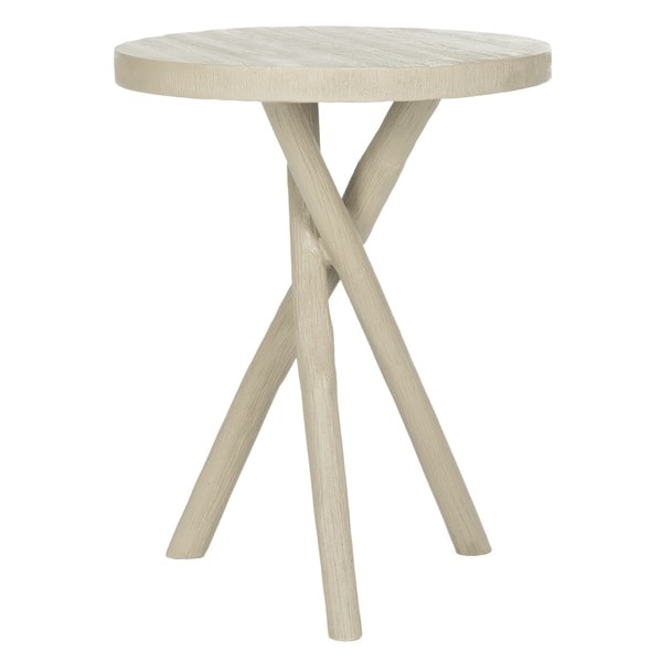 Safavieh Quinn Pearl Taupe Tripod Round End Table