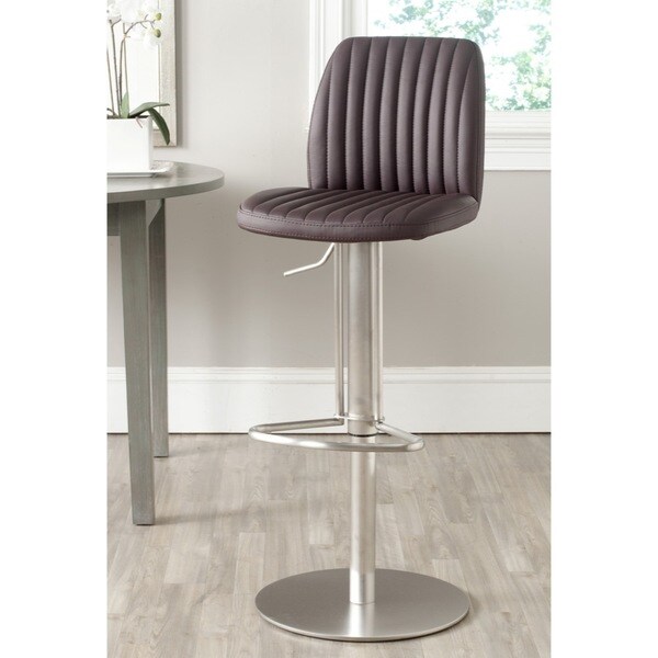 Safavieh Lamont Brown Leather Adjustable 22-32-inch Swivel Modern Bar Stool