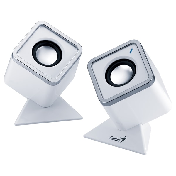 Genius SP-D150 2.0 Speaker System - 4 W RMS - White, Aluminum