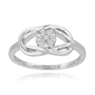 ... Sterling Silver Diamond Accent Love Knot and Flower Promise Ring