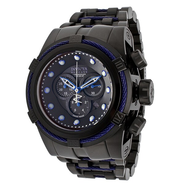 Invicta Men's 14062 'Bolt Reserve' Stainless Steel Grey/ Blue Watch