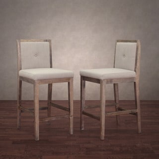 Great Prices Patterson Beige Linen Counter Stools (Set of 2)