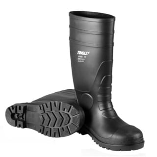 Men's Black PVC Regular Toe Knee-high Rain Boots