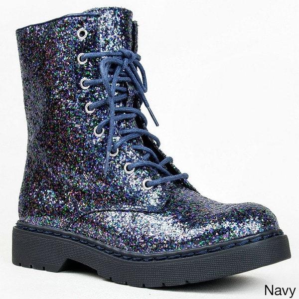 glitter combat boots