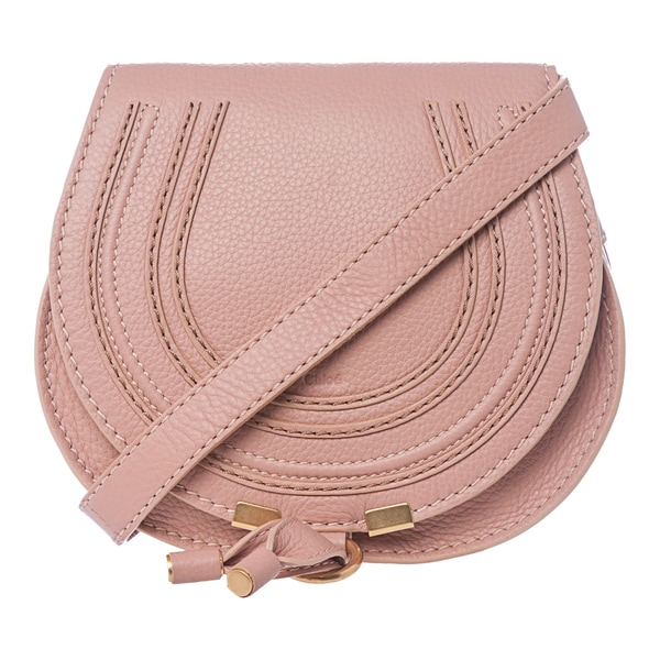 Chloe \u0026#39;Marcie\u0026#39; Mini Dusty Pink Leather Round Crossbody Bag ...  