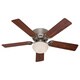 Hunter Fan Low Profile III Plus 52-inch White with 5 Cherry Walnut Blades
