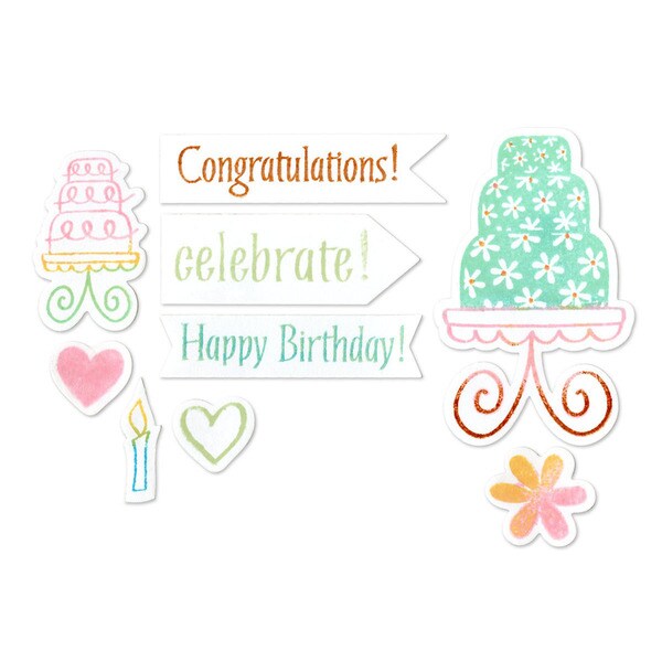 Sizzix Framelits Birthday Cake Die Set with Stamps (12 Pack)