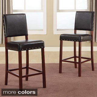 (>_<)  Baxton Studio Noah Modern Faux Leather Counter Stools (Set of 2)