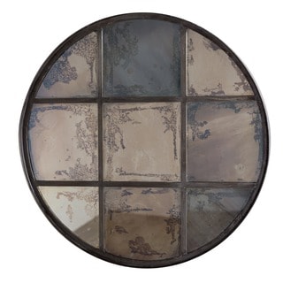 Big Save Handmade Round 9-pane Window Mirror (India)