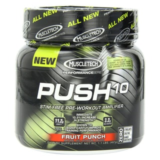 MuscleTech Push 10 Fruit Punch Flavored Stimulant-Free Pre-Workout Powder (1 pound)-Image