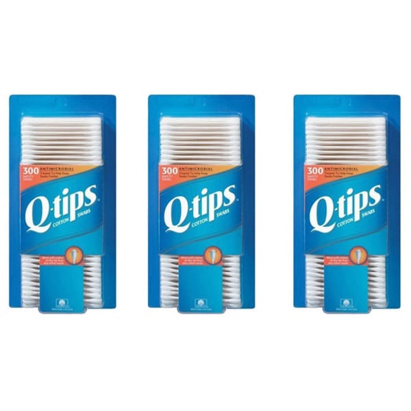 Q-Tips 300-count Antibacterial Cotton Swabs (Pack of 3)