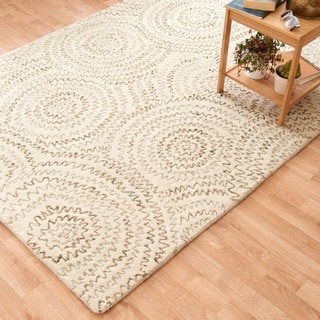 Cheap Hand-tufted Dawson Ivory Wool Rug (9'3 x 13)