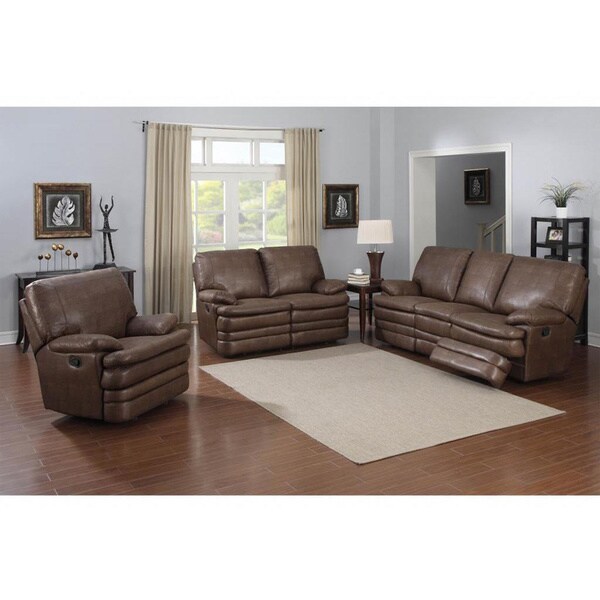 Melody Cognac Bonded Leather 3piece Living Room Set 15952017