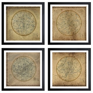 For sale Oliver Gal 'Celestial Map XVI Century II - 4 Panels' Framed Art