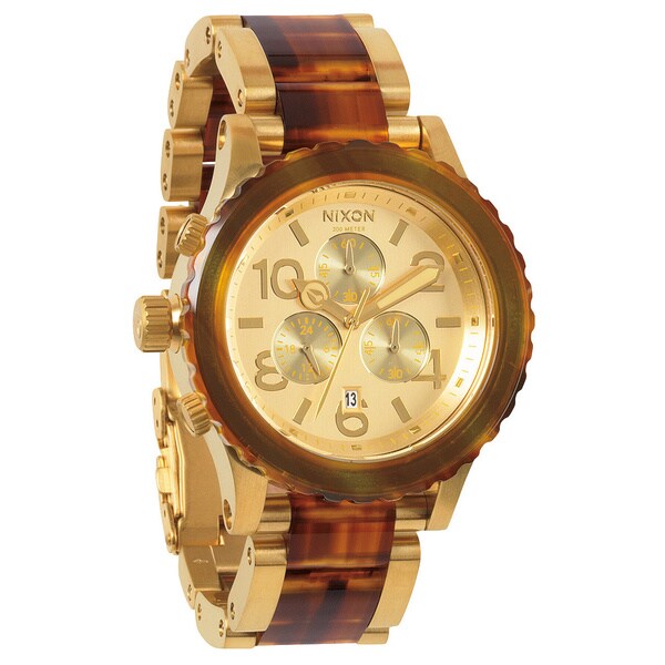 Nixon Men's 42-20 Chrono Gold and Molasses Watch
