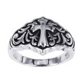 Faithful Devotion Christian Cross Sterling Silver Ring (Thailand)