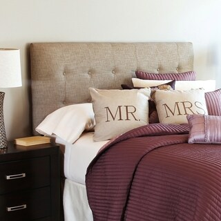 (^_-) Humble + Haute Sussex Beige Full Upholstered Tufted Headboard