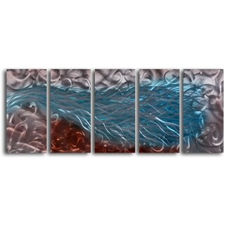 --->  'Drenched Blaze' Handcrafted 5-piece Metal Wall Art Set