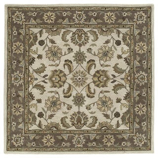 Low Price Scarlett Beige Kashan Hand-Tufted Rug (9'9 x 9'9 Square)
