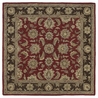 Special Offers Hand-tufted Scarlett 'Kashan' Raspberry Wool Rug (11'9 x 11'9)