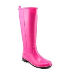 womens pink rubber boots
