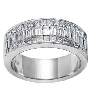 Pre-owned Christopher Designs Platinum 2ct TDW Diamond Criss-Cut Band Estate Ring (G-H, SI1-SI2)
