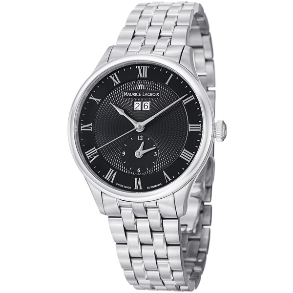 Maurice Lacroix Men's MP6707-SS002-310 'MasterPiece' Black Dial Stainless Steel Watch