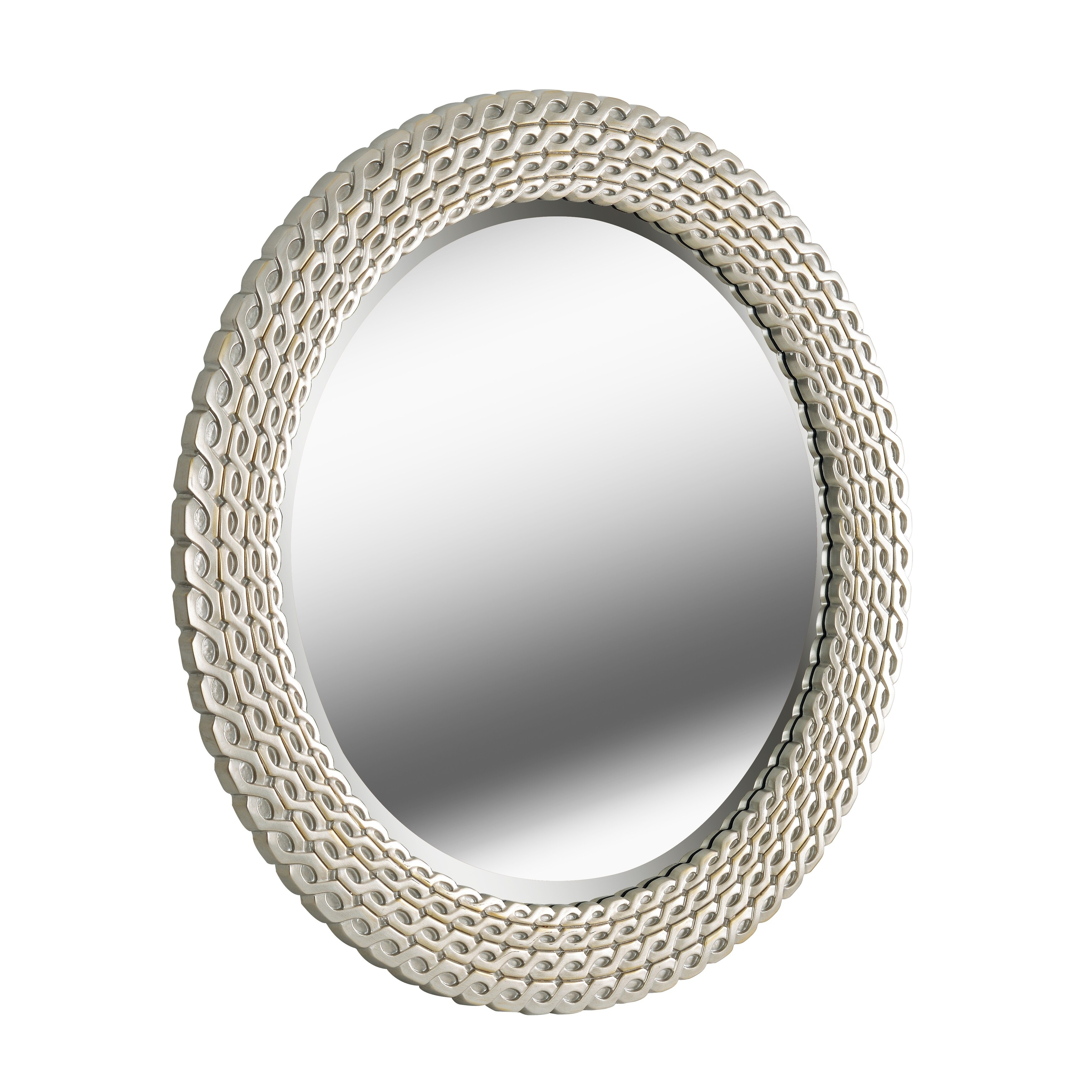 Mirrors Home Home D Cor Goodwin Silver Ribbed Round Accent