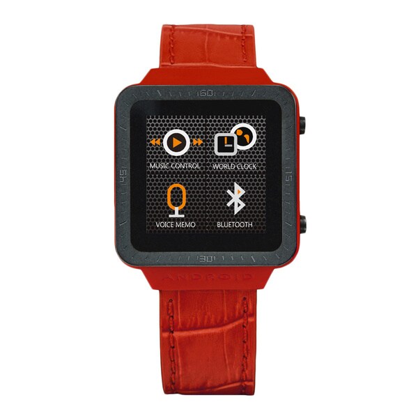 Android Men's Red Digital Smart Watch