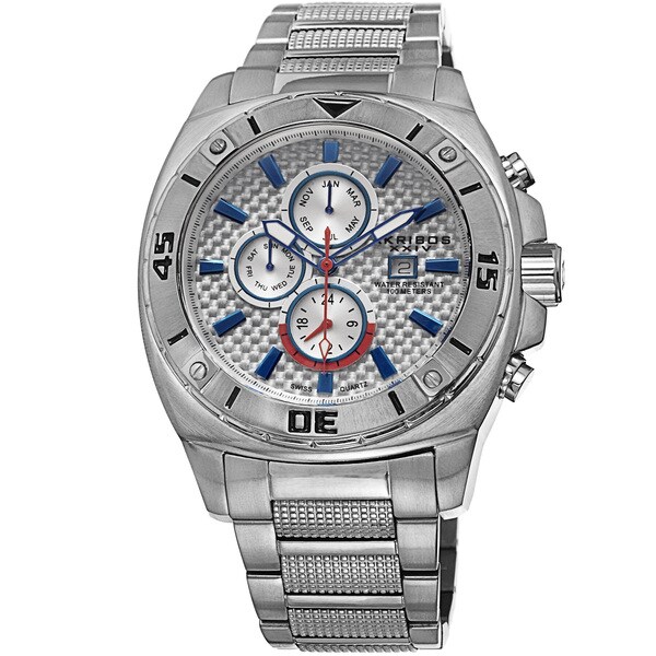 Akribos XXIV Men's Quartz Multifunction Stainless Steel Bracelet Watch