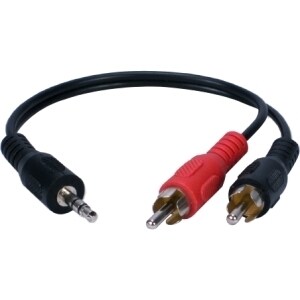 QVS 3.5mm Mini-Stereo Male to Two RCA Male Speaker Adaptor