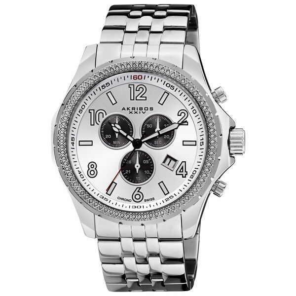 Akribos XXIV Men's Quartz Chronograph Stainless Steel Bracelet Watch
