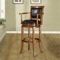 Manchester 30-inch Oak Finish Swivel Bar Stool
