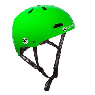 Punisher Skateboards Youth 13-vent Bright Neon Green Dual Safety Certified BMX Bike and Skateboard Helmet, Size Medium-Image