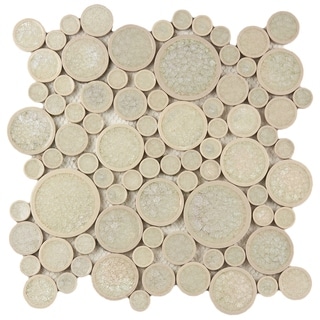 Compare Price SomerTile 12 x 12-inch 'Crackle' Random Round Ice Ceramic Wall Tile (Case of 5)