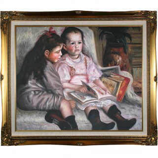 (^_-) Pierre Auguste Renoir 'Portrait of Children (The Children of Martial Caillebotte)' Hand-painted Framed Canvas Art