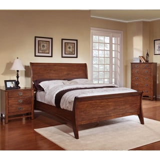 For sale Sunny 3-piece Honey Oak Sleigh Bed Set