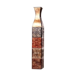Find Cheap Price Elements 34-inch Color Tile Embossed Iron Decorative Vase