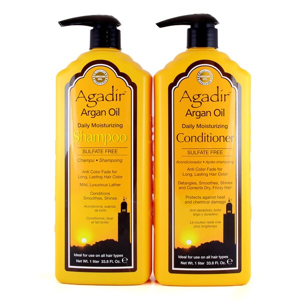 Agadir Argan Oil Daily Moisturizing 33-ounce Shampoo and Conditioner Set