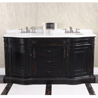@@@ >  Natural Stone Top 68-inch Double Sink Vintage Style Bathroom Vanity