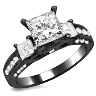 Overstock black diamond wedding rings