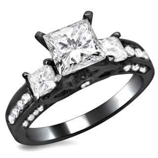 Engagement rings with diamonds and black diamonds