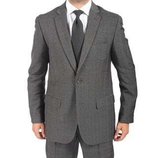 Ferrecci Men's Slim Fit Faint Grey Plaid 2-button Suit-Image