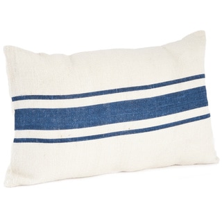 Striped Design Jute Down Filled Throw Pillow