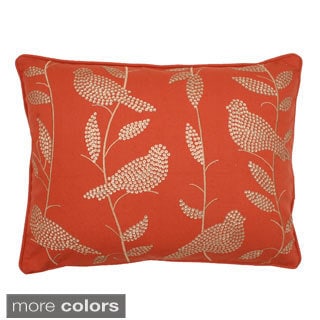 Low Price Jenna Sequin Bird and Leaves Feather Filled Pillow