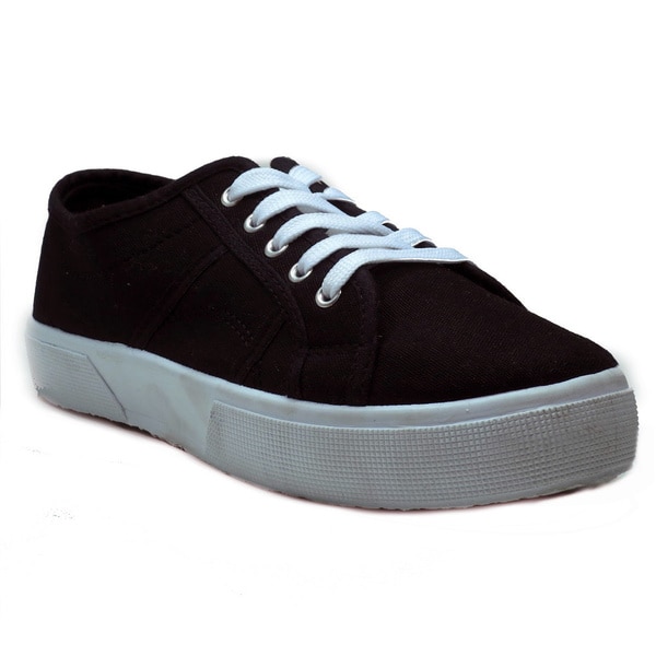 Blue Women's 'Kindle' Black Fabric Lace-up Sneakers