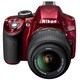 Nikon D3200 24.2MP Red Digital SLR Camera with 18-55mm Lens